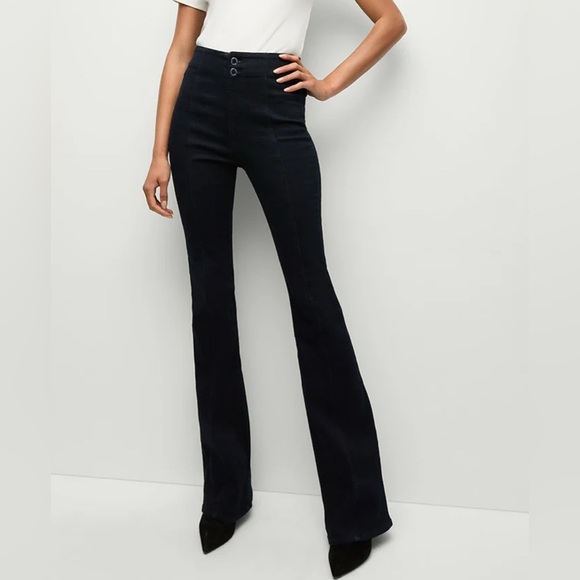 Veronica Beard Beverly Seamed Skinny-Flare Jean indigo rinse NWT - Picture 2 of 11